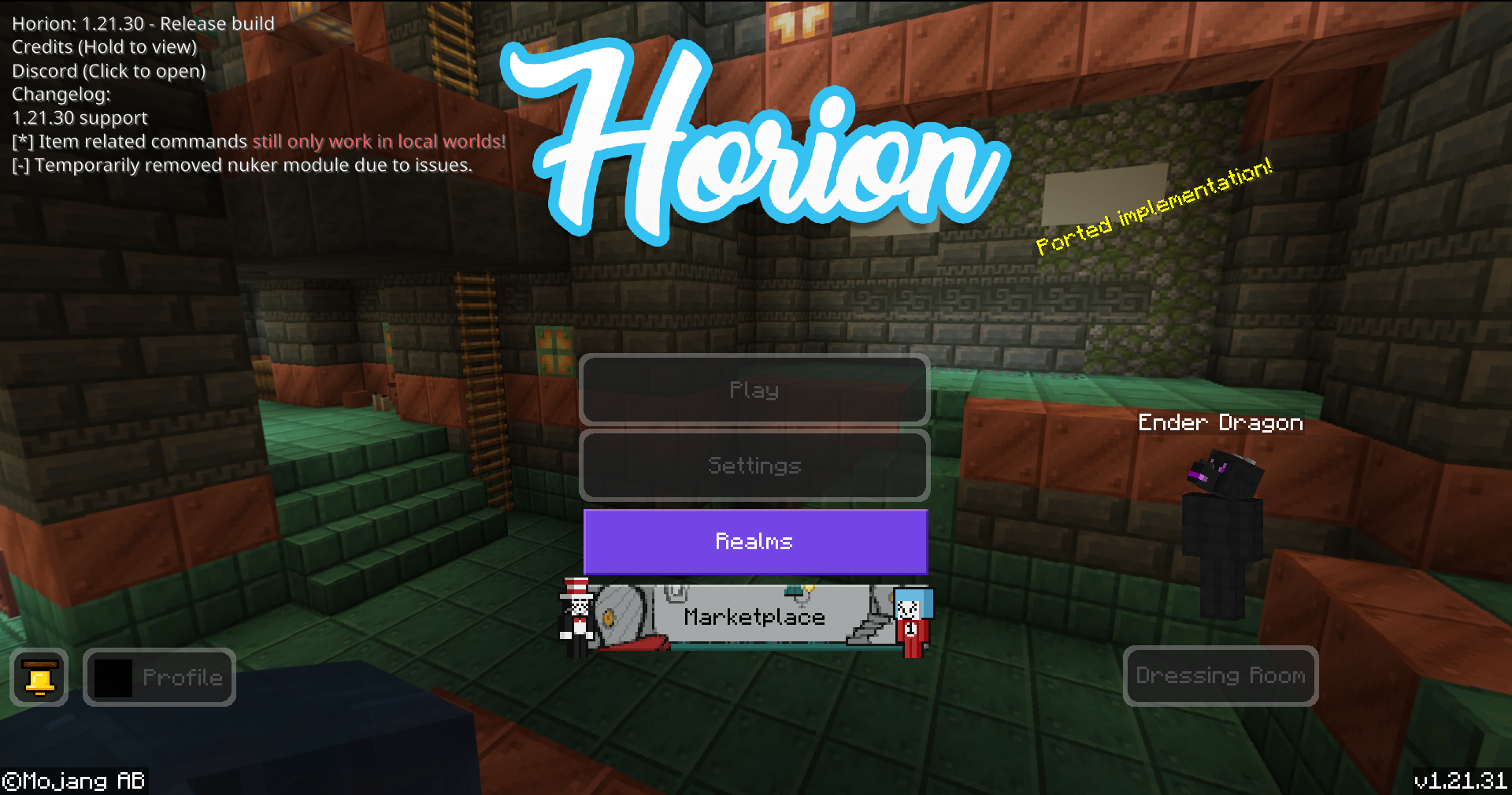 Horion Client Menu